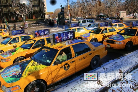 纽约全动态出租车车顶数字标牌庆祝超级碗开幕多媒体信息发布系统,数字标牌,数字告示，digital signage