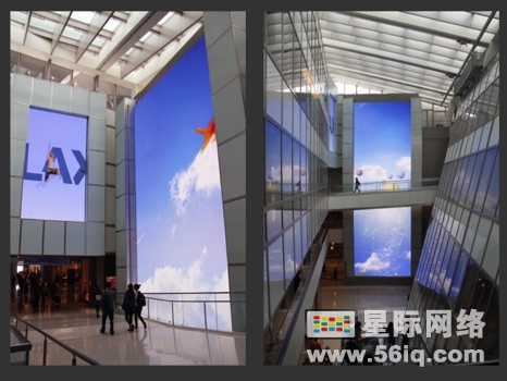 洛杉矶机场艺术化的数字标牌空间应用,多媒体信息发布系统,数字标牌,数字告示,digital signage